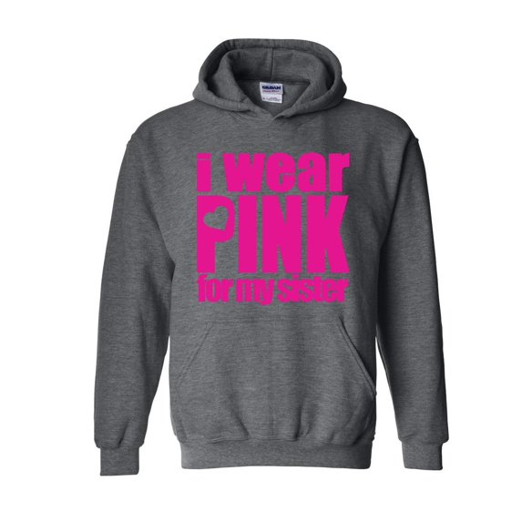 Mens Plus Sweatshirts and Hoodies - I Wear Pink For My Sister