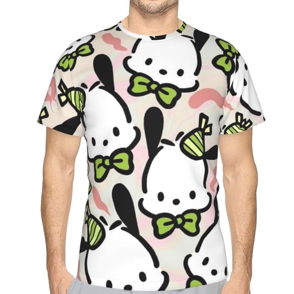 Mens Pochacco 3d Print T-Shirt Crewneck Short Sleeve Tee Shirt