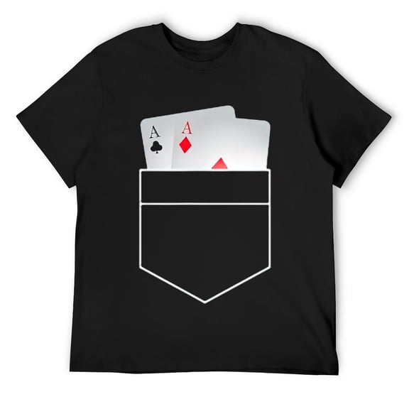 Mens Pocket Aces | Cool Playing Cards Gift T-Shirt Black