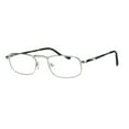 thumbnail image 1 of Mens Pocket Clip Arm Spring Hinge Rectangular Metal Rim Reading Glasses 1.5 Silver, 1 of 4