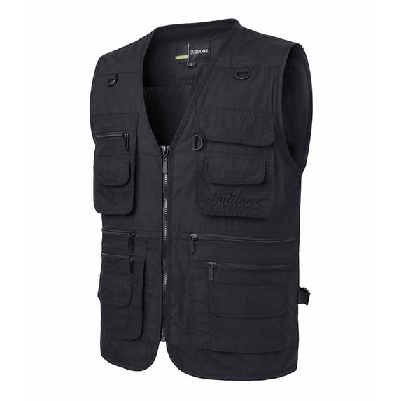 Mens Pocket Outdoor Loose Casual Vest Clothes