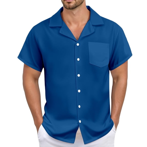 Mens Pocket Short Sleeve Summer Shirts Floral Button Down Summer Beach Shirts Loose Breathable Tees T Shirt Summer Shirts Men