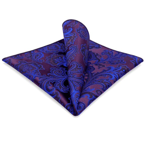 Mens Pocket Square Purple Geomitric Handkerchieves Silk Hanky