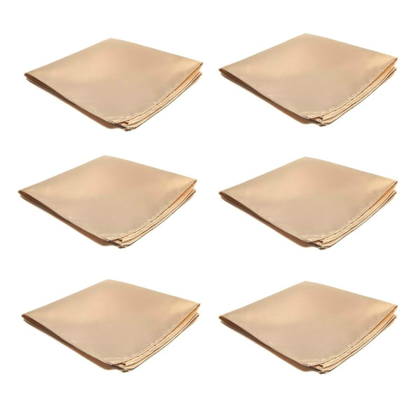 Mens Pocket Squares Handkerchief 6 PK Wedding Party Solid Color Handkerchiefs