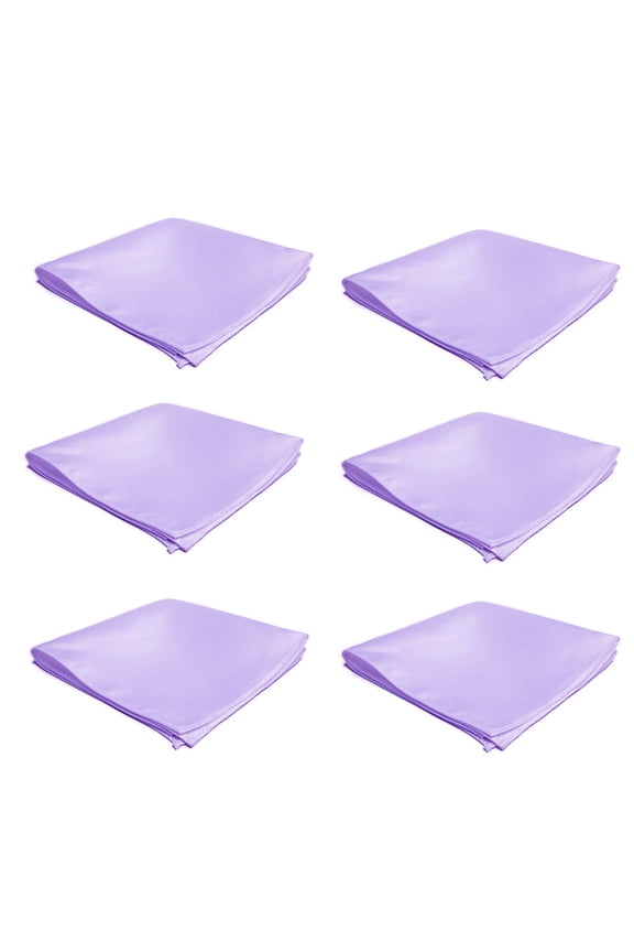 Mens Pocket Squares Handkerchief 6 PK Wedding Party Solid Color Handkerchiefs