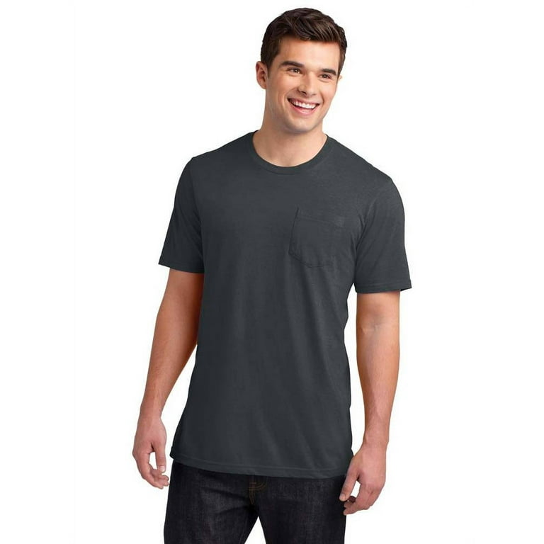 Mens Pocket Tee T-Shirt, Charcoal M