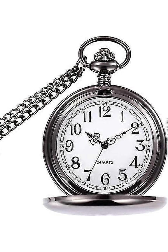 Mens Pocket Watch with Chain, Classic Vintage Quartz Pendant Fob Pocket Watches,Men Pocket Watch as Retro Gifts for Father's Day/Birthday