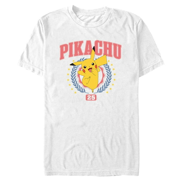 Mens Pokemon Happy Collegiate Pikachu T Shirt