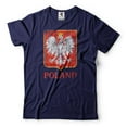 thumbnail image 1 of Mens Poland Patriotic Flag Shirt Poland Logo Shirt Polska Shirt Poland Coat Of Arms Shirt (3X-Large Navy Blue), 1 of 6
