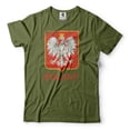 thumbnail image 1 of Mens Poland Patriotic Flag Shirt Poland Logo Shirt Polska Shirt Poland Coat Of Arms Shirt (Small Military Green), 1 of 6