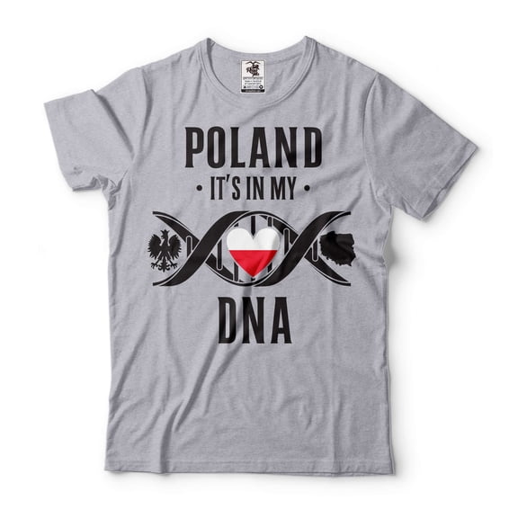 Mens Poland Shirt Polska T-Shirts Poland Patriotic Shirt Poland National Flag Tee Polish Gifts (Small Grey)