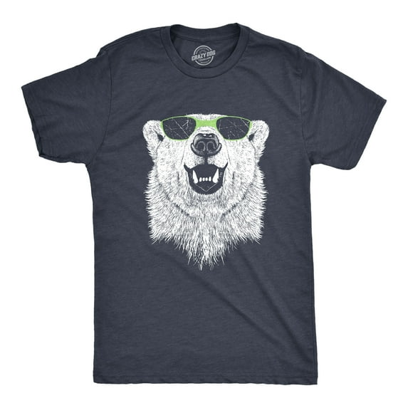 Mens Polar Bear Wearing Sunglasses T Shirt Funny Zoo Animal Graphic Tee Graphic Tees