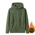 thumbnail image 1 of Mens Polar Fleece Hoodies Zip Up Long Sleeve Solid Color Hooded Warm Jacket with Pockets for Men Winter Coats (Green 3XL), 1 of 5