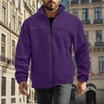 thumbnail image 1 of Mens Polar Fleece Jacket Full Zip Lightweight Casual Outdoor Jackets Stand Collar Warm Coats with Pocket, 1 of 7