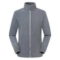 thumbnail image 1 of Mens Polar Fleece Zip Up Jacket Winter Warm Stand Collar Coats with Pockets for Men Loose Solid Color Outerwear (Gray L), 1 of 6