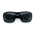 thumbnail image 1 of Mens Polarized Antiglare Biker Wrap Around Plastic Sport Sunglasses Shiny Black - Black, 1 of 8