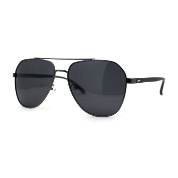 Mens Polarized Classic Air Force Pilot Officer Metal Sunglasses Gunmetal Black