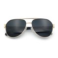 thumbnail image 1 of Mens Polarized Luxury Metal Tear Drop Shape Officer Double Bridge Sunglasses Gold - Green, 1 of 8