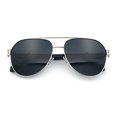 thumbnail image 1 of Mens Polarized Luxury Metal Tear Drop Shape Officer Double Bridge Sunglasses Silver - Black, 1 of 8