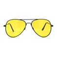 thumbnail image 1 of Mens Polarized Metal Rim Night Driving Lens Aviator Sunglasses Black, 1 of 3