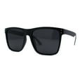 thumbnail image 1 of Mens Polarized Oversize Sport Horn Rim Rectangular Sunglasses Matte Black Solid Black, 1 of 4