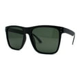 thumbnail image 1 of Mens Polarized Oversize Sport Horn Rim Rectangular Sunglasses Matte Black Solid Green, 1 of 4