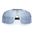 thumbnail image 1 of Mens Polarized Oversized Large Shield Monoblock Plastic Sport Sunglasses White - Silver Mirror, 1 of 1