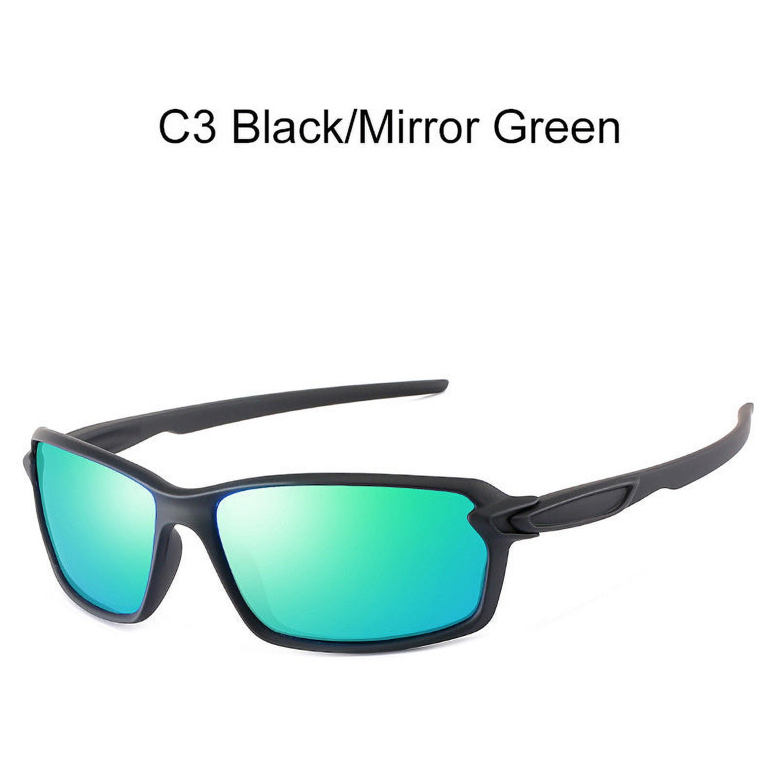 Mens Polarized Sports Sunglasses with Cool Mirror Lens and Strong Resin Construction for Enhanced Vision