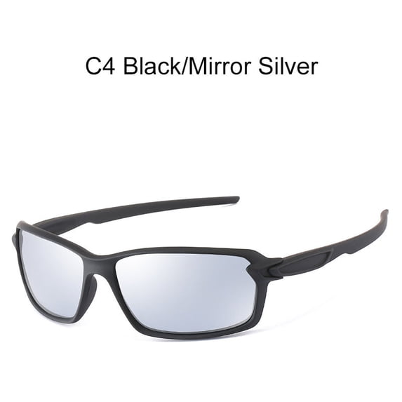 Mens Polarized Sports Sunglasses with Cool Mirror Lens and Strong Resin Construction for Enhanced Vision