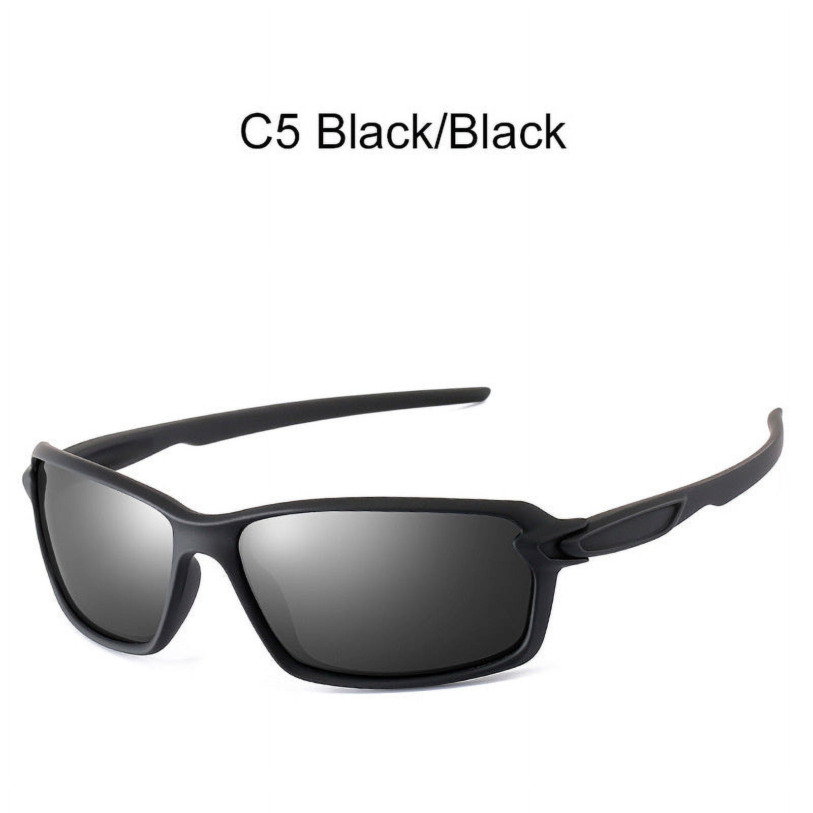 Mens Polarized Sports Sunglasses with Cool Mirror Lens and Strong Resin Construction for Enhanced Vision