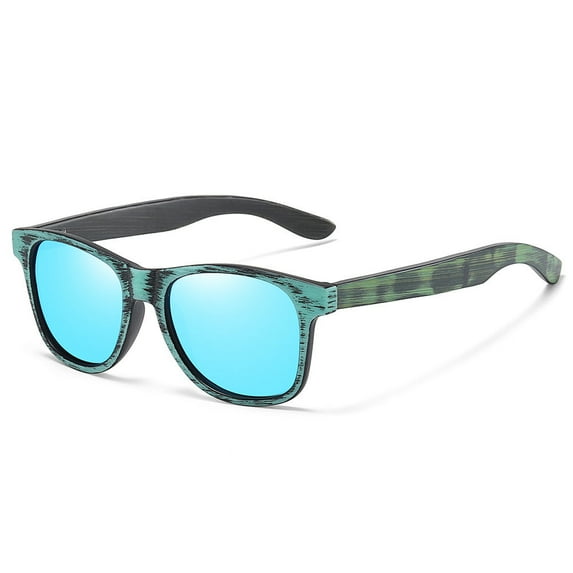 Mens Polarized Sunglasses Oval Frame UV400 Protection Solid Wood Frame Driving Sun Glasses
