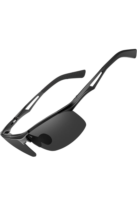 Mens Polarized Sunglasses for Sports: UV Protection Al-Mg Metal Sun Glasses Lightweight Shades for Driving