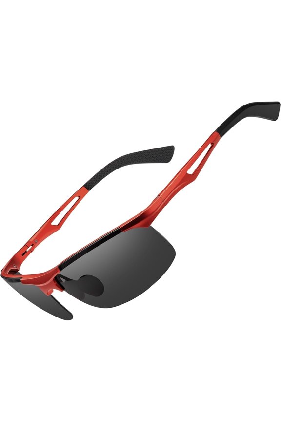 Mens Polarized Sunglasses for : UV Protection Al-Mg Metal Sun Glasses Lightweight Shades for Driving