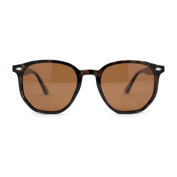 Mens Polarized Thin Plastic Horn Rim Hipster Rectangle Retro Sunglasses Tortoise - Brown