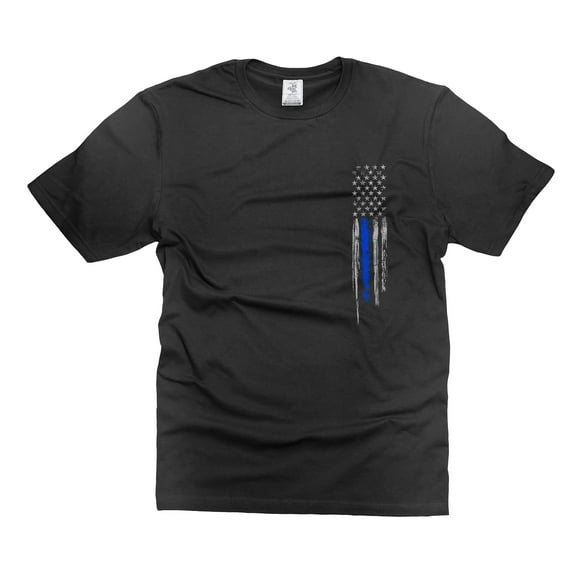 Mens Police Pocket Flag T-shirt Police Shirts Police Patriotic Tee Shirt For Him Men Dad Husband (XX-Large Black)