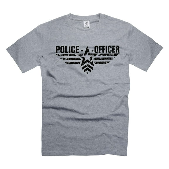 Mens Police T-shirt Police Officer Shirts Police Gift Ideas Police Birthday Christmas Shirts (Small Grey)