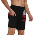 thumbnail image 1 of Mens Polish Flag White Eagle Swimming Trunks with Compression Liner Beach Quick Dry Swim Shorts, 1 of 6