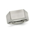 thumbnail image 1 of Gem & Harmony Mens Polished Stainless Steel Signet Ring for Men, 1 of 6