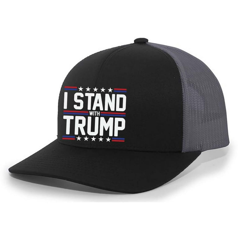 Mens Political Hat Patriotic I Stand With Trump Mesh Back Trucker