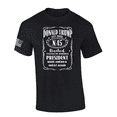 thumbnail image 1 of Mens Political Republican Trump Whiskey Label 100% MAGA Funny Mens Short Sleeve T-Shirt-Black-4X-Large, 1 of 1