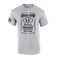 thumbnail image 1 of Mens Political Republican Trump Whiskey Label 100% MAGA Funny Mens Short Sleeve T-Shirt-Sport Grey-4X-Large, 1 of 1