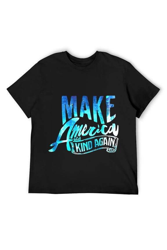 Mens Political Shirt Make America Kind Again Support Love T-Shirt Black Large