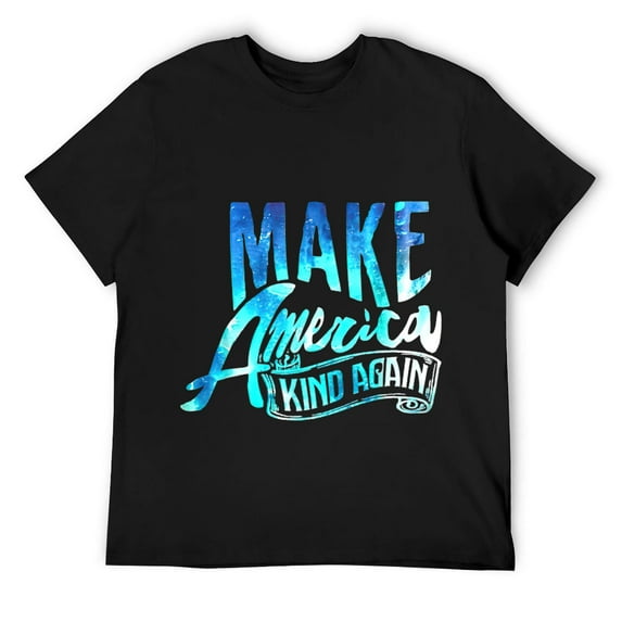 Mens Political Shirt Make America Kind Again Support Love T-Shirt Black Small