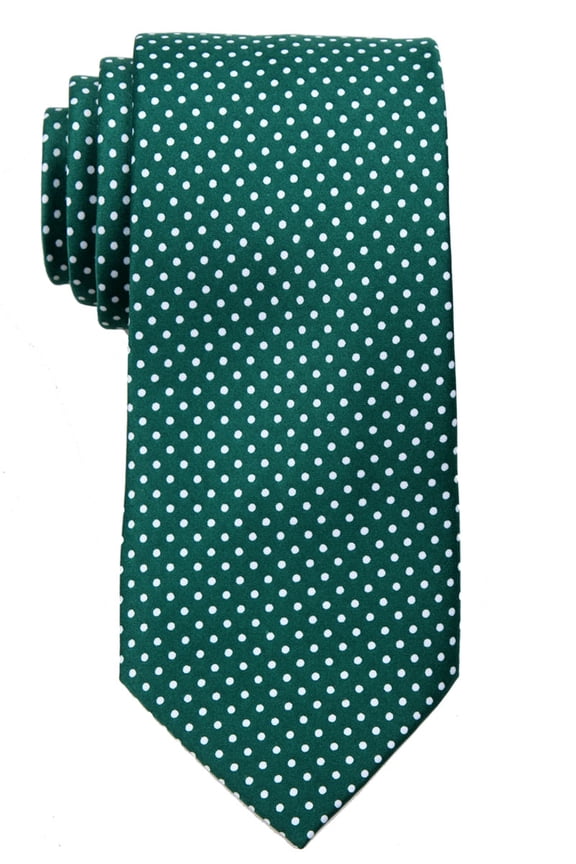 Mens Polka Dot Necktie - Dark Green