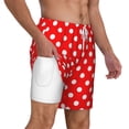 thumbnail image 1 of Mens Polka Dot Red Swimming Trunks with Compression Liner Beach Quick Dry Swim Shorts, 1 of 6