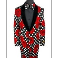 thumbnail image 1 of Mens Polka Dot Rose Printed Prom Tuxedo with Pants & Bowtie By Alberto Nardoni Brand Designer, 1 of 3