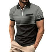 SHENGSOSPP Mens Polo 2024 Fashion Trendy Golf Collared Quarter Button Quick Dry Athletic Stretch Performance Short Sleeve Casual Classic Big and Tall Breathable Lightweight Polo Shirts for Men