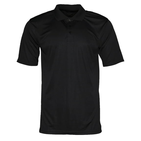 Mens Polo Button Shirt Short Sleeve Dry-Fit Sports Tennis Comfortable Black S