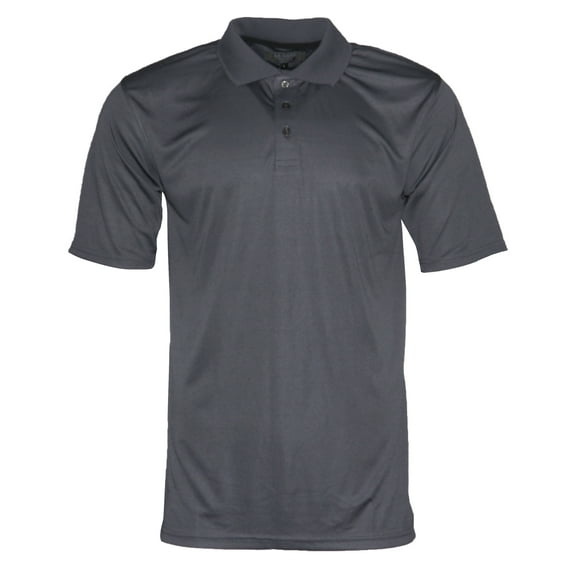 Mens Polo Button Shirt Short Sleeve Dry-Fit Sports Tennis Comfortable Grey S