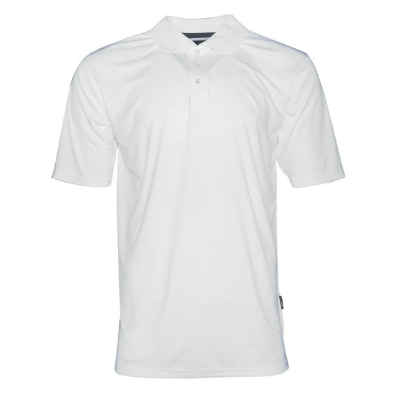 Mens Polo Button Shirt Short Sleeve Dry-Fit Sports Tennis Comfortable White M